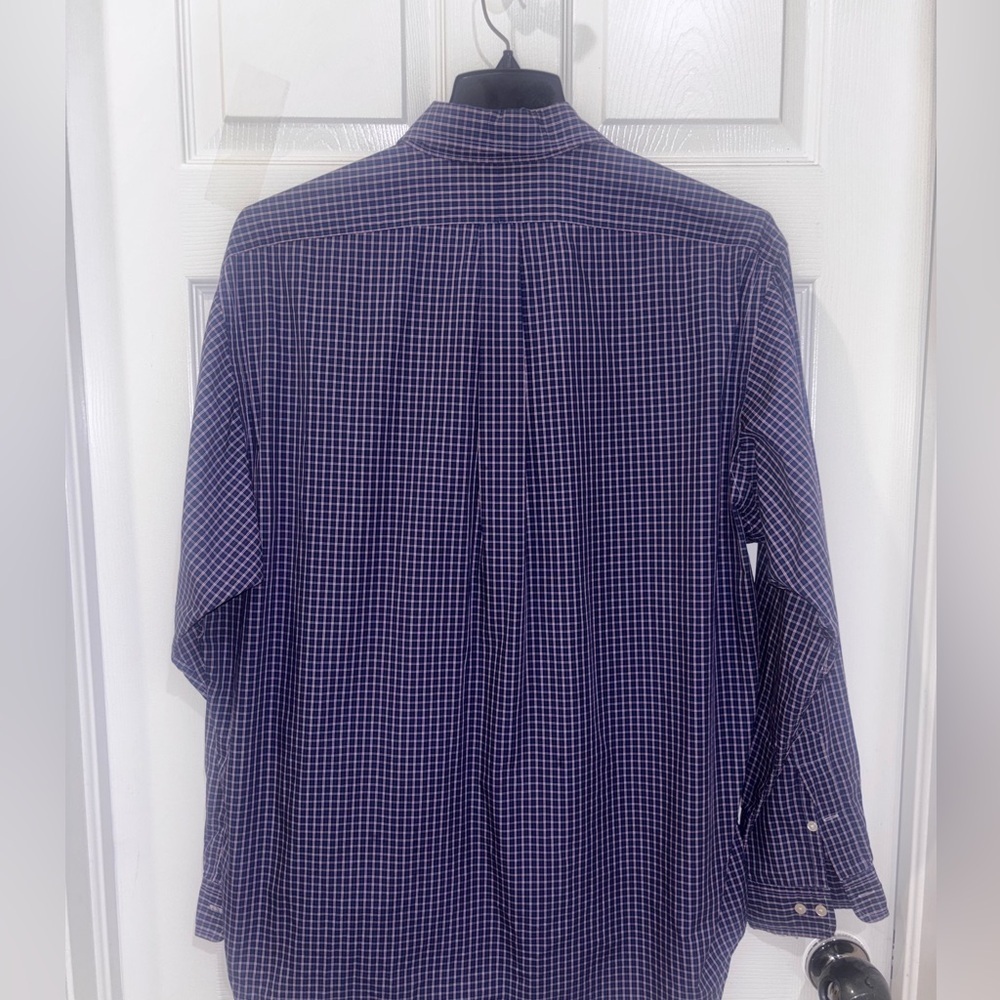 Vtg Polo Ralph Lauren Button Shirt Mens 17 36/37 Blue Yarmouth - Picture 6 of 7